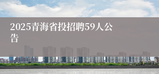 2025青海省投招聘59人公告