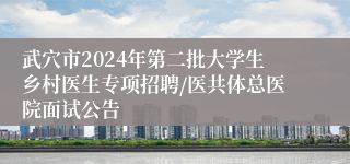 武穴市2024年第二批大学生乡村医生专项招聘/医共体总医院面试公告