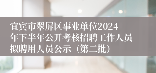 宜宾市翠屏区事业单位2024年下半年公开考核招聘工作人员拟聘用人员公示（第二批）