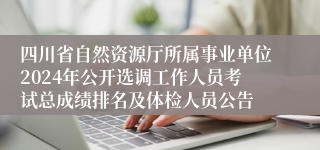 四川省自然资源厅所属事业单位2024年公开选调工作人员考试总成绩排名及体检人员公告