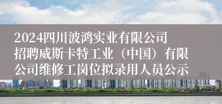2024四川波鸿实业有限公司招聘威斯卡特工业（中国）有限公司维修工岗位拟录用人员公示