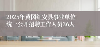 2025年黄冈红安县事业单位统一公开招聘工作人员36人
