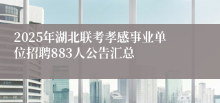 2025年湖北联考孝感事业单位招聘883人公告汇总