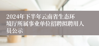 2024年下半年云南省生态环境厅所属事业单位招聘拟聘用人员公示