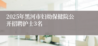 2025年黑河市妇幼保健院公开招聘护士3名