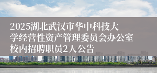 2025湖北武汉市华中科技大学经营性资产管理委员会办公室校内招聘职员2人公告