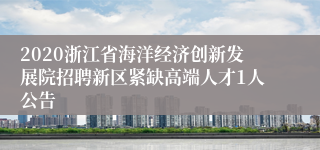 2020浙江省海洋经济创新发展院招聘新区紧缺高端人才1人公告