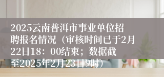 2025云南普洱市事业单位招聘报名情况（审核时间已于2月22日18：00结束；数据截至2025年2月23日9时）