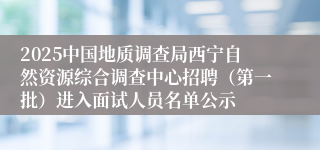 2025中国地质调查局西宁自然资源综合调查中心招聘（第一批）进入面试人员名单公示
