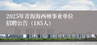 2025年青海海西州事业单位招聘公告（185人）