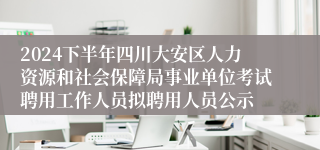 2024下半年四川大安区人力资源和社会保障局事业单位考试聘用工作人员拟聘用人员公示
