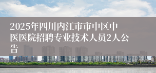 2025年四川内江市市中区中医医院招聘专业技术人员2人公告