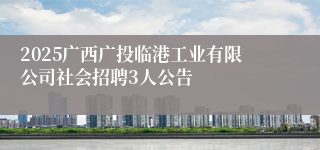 2025广西广投临港工业有限公司社会招聘3人公告