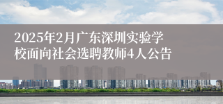 2025年2月广东深圳实验学校面向社会选聘教师4人公告