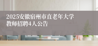 2025安徽宿州市直老年大学教师招聘4人公告