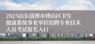 2025山东淄博市博山区卫生健康系统事业单位招聘专业技术人员考试报名入口