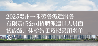 2025贵州一禾劳务派遣服务有限责任公司招聘派遣制人员面试成绩、体检结果及拟录用名单公告