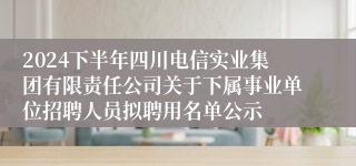 2024下半年四川电信实业集团有限责任公司关于下属事业单位招聘人员拟聘用名单公示