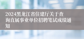 2024黑龙江省住建厅关于查询直属事业单位招聘笔试成绩通知