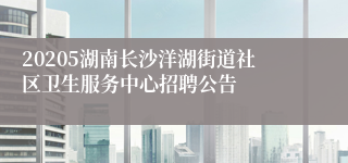 20205湖南长沙洋湖街道社区卫生服务中心招聘公告