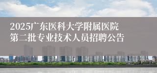 2025广东医科大学附属医院第二批专业技术人员招聘公告