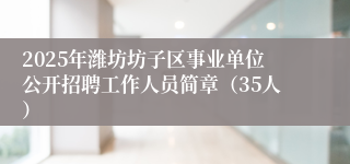 2025年潍坊坊子区事业单位公开招聘工作人员简章（35人）