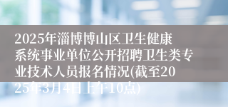 2025年淄博博山区卫生健康系统事业单位公开招聘卫生类专业技术人员报名情况(截至2025年3月4日上午10点)