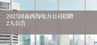 2025河南西沟电力公司招聘2人公告