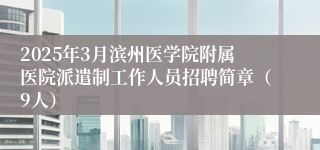 2025年3月滨州医学院附属医院派遣制工作人员招聘简章（9人）