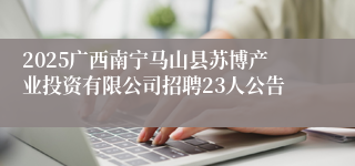 2025广西南宁马山县苏博产业投资有限公司招聘23人公告