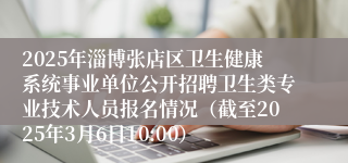 2025年淄博张店区卫生健康系统事业单位公开招聘卫生类专业技术人员报名情况（截至2025年3月6日10:00）