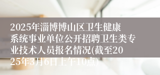 2025年淄博博山区卫生健康系统事业单位公开招聘卫生类专业技术人员报名情况(截至2025年3月6日上午10点)