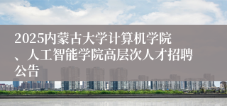 2025内蒙古大学计算机学院、人工智能学院高层次人才招聘公告