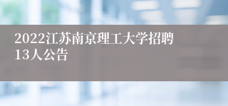 2022江苏南京理工大学招聘13人公告