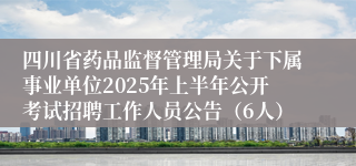 四川省药品监督管理局关于下属事业单位2025年上半年公开考试招聘工作人员公告（6人）