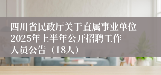 四川省民政厅关于直属事业单位2025年上半年公开招聘工作人员公告（18人）