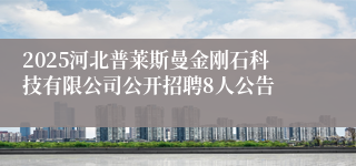 2025河北普莱斯曼金刚石科技有限公司公开招聘8人公告