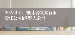 2025山东平阴丰源炭素有限责任公司招聘9人公告