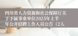 四川省人力资源和社会保障厅关于下属事业单位2025年上半年公开招聘工作人员公告（2人）