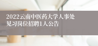 2022云南中医药大学人事处见习岗位招聘1人公告