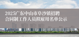 2025广东中山市阜沙镇招聘合同制工作人员拟雇用名单公示