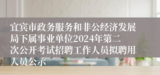 宜宾市政务服务和非公经济发展局下属事业单位2024年第二次公开考试招聘工作人员拟聘用人员公示