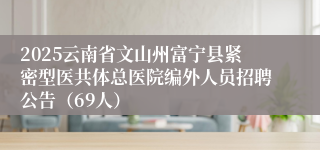 2025云南省文山州富宁县紧密型医共体总医院编外人员招聘公告（69人）