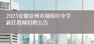 2025安徽宿州市埇桥区中学新任教师招聘公告