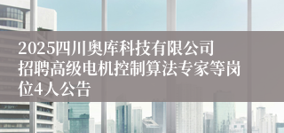 2025四川奥库科技有限公司招聘高级电机控制算法专家等岗位4人公告