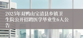 2025年双鸭山宝清县乡镇卫生院公开招聘医学毕业生6人公告