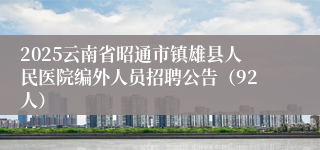 2025云南省昭通市镇雄县人民医院编外人员招聘公告（92人）