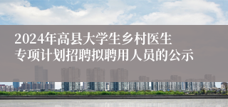 2024年高县大学生乡村医生专项计划招聘拟聘用人员的公示