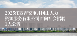 2025江西吉安市井冈山人力资源服务有限公司面向社会招聘1人公告