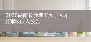 2025湖南长沙理工大学人才招聘317人公告